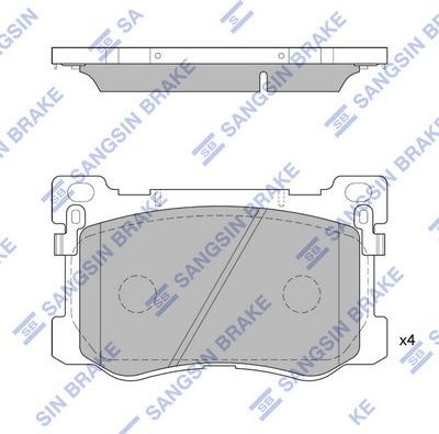Тормозные колодки Sangsin Hi-Q. Артикул SP4228