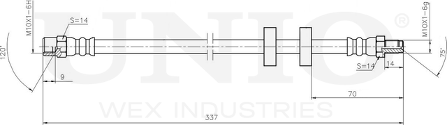 Шланг тормозной (Unio). Артикул BRH-10010