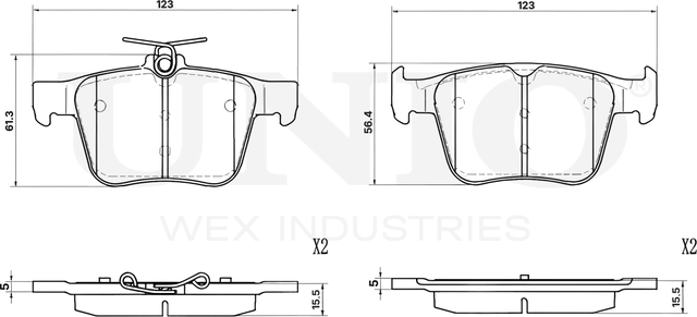 Колодки тормозные дисковые, комплект (Unio). Артикул BRP-20047