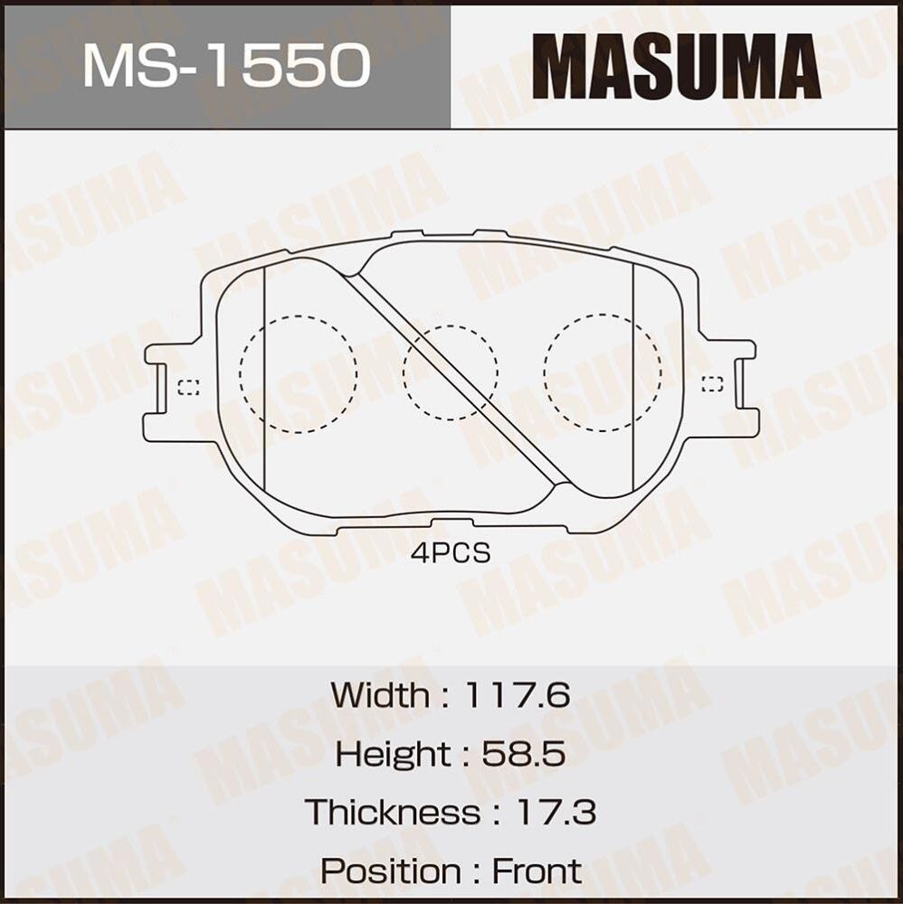 Тормозные колодки Masuma. Артикул MS-1550