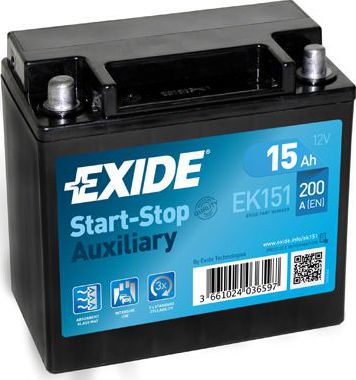 Аккумулятор Exide Start-Stop Auxiliary. Артикул EK151
