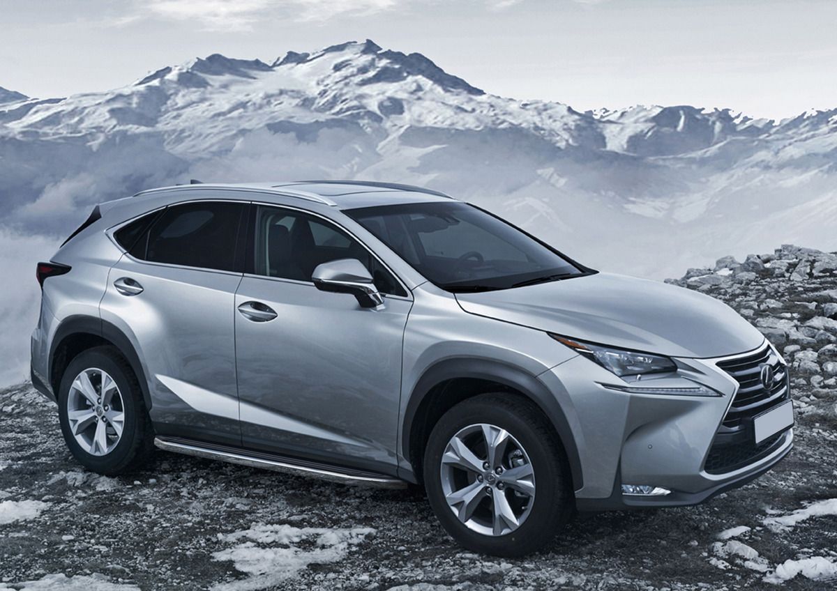 Пороги алюминиевые Rival Premium для Lexus NX 2014-2017. Артикул A173ALP.3202.1