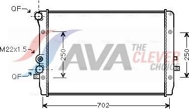 Радиатор охлаждения двигателя AVA для SEAT Leon I 2000-2006. Артикул VNA2193
