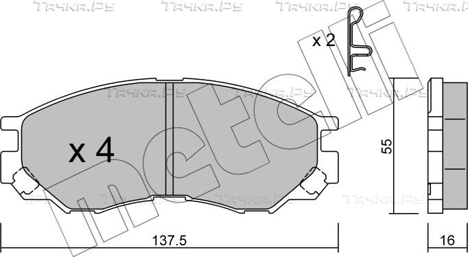 Тормозные колодки Metelli. Артикул 22-0401-0