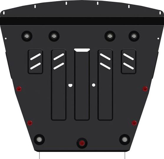 Защита Шериф (2 мм) с креплением к бамперу для картера и КПП Nissan Qashqai II 2014-2021. Артикул 3097