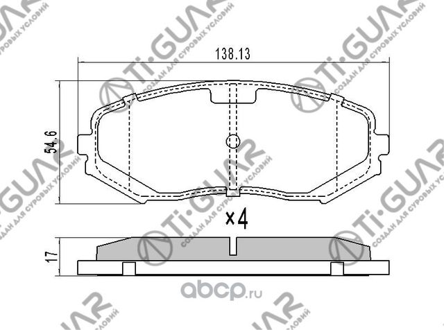 Тормозные колодки (TI-Guar). Артикул TG9802