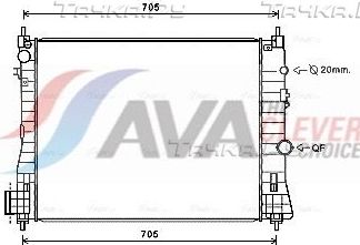 Радиатор охлаждения двигателя AVA ** CLEVER FIT ** для Opel Mokka I 2012-2026. Артикул OL2665