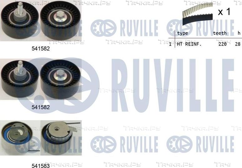 Ремень ГРМ с роликами (комплект) Ruville для Chrysler Voyager IV 2000-2008. Артикул 550272