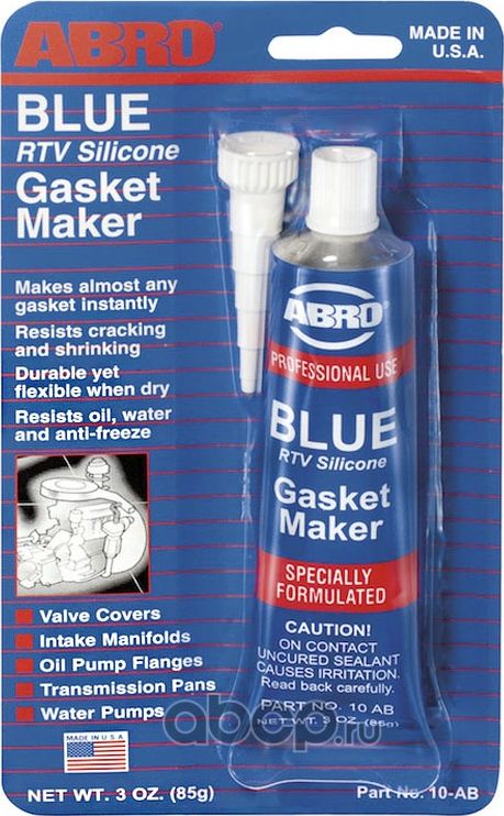 Герметик-прокладка силиконовый синий (85г) (ABRO). Артикул 10AB