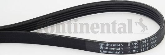 Приводной ремень поликлиновой ContiTech для Opel Cascada 2013-2018. Артикул 5PK1397