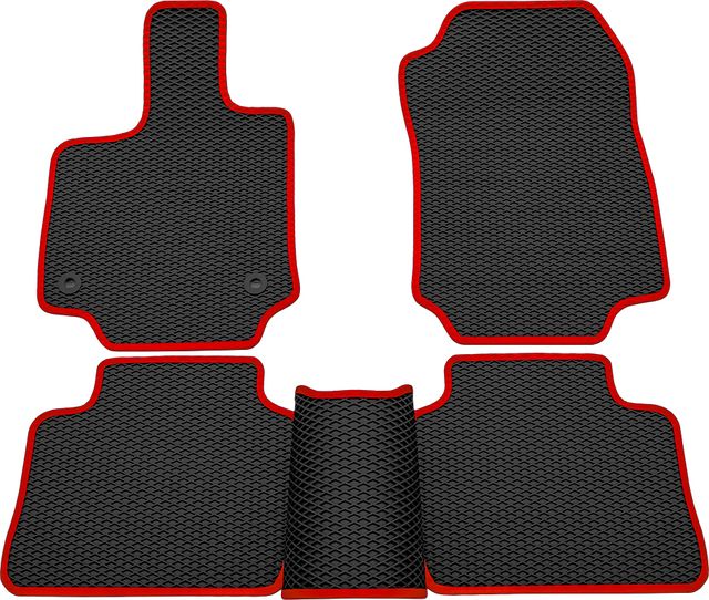 Коврики Rezkon EVA для салона Toyota RAV4 V 2019-2026 Красный кант. Артикул 9034035304