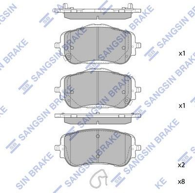 Тормозные колодки Sangsin Hi-Q. Артикул SP2835