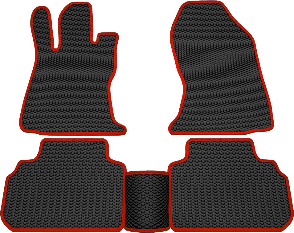 Коврики Rezkon EVA для салона Subaru Forester V 2018-2026 Красный кант. Артикул 9032005304