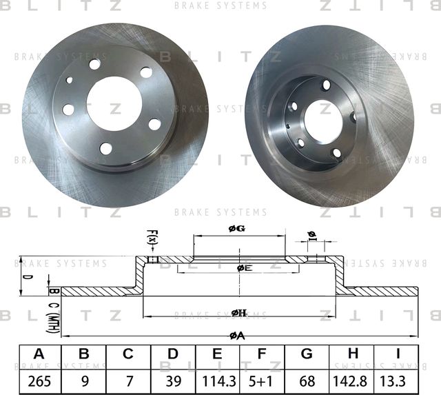 Диск тормозной (Blitz). Артикул BS0628