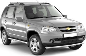 Рейлинги продольные PT Group Усиленные с поперечинами 1,35м для Chevrolet Niva 2002-2020 Серебристый муар. Артикул 02010703