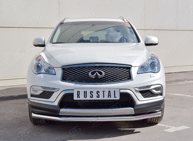 Защита RusStal переднего бампера d63 секция для Infiniti QX50 2014-2017. Артикул IQX5Z-002350