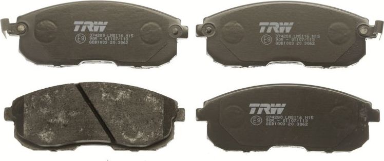 Тормозные колодки TRW COTEC передние для Nissan Juke I 2010-2019. Артикул GDB1003