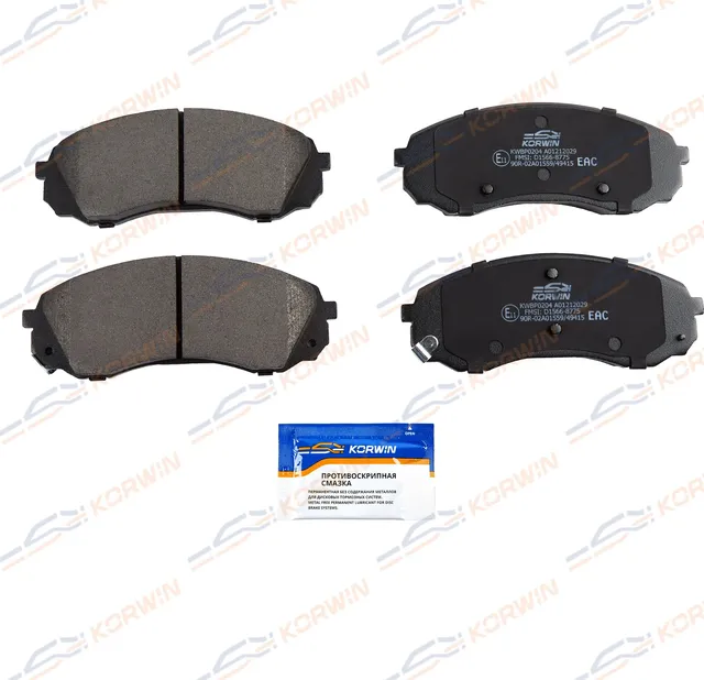 Колодки тормозные перед. Hyundai H-1 (TQ) 08-/ix55 07-/Kia Carnival III (VQ) 05 (Korwin). Артикул KWBP0204