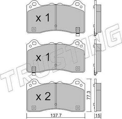 Тормозные колодки Trusting для Ford Focus III 2015-2019. Артикул 1220.0