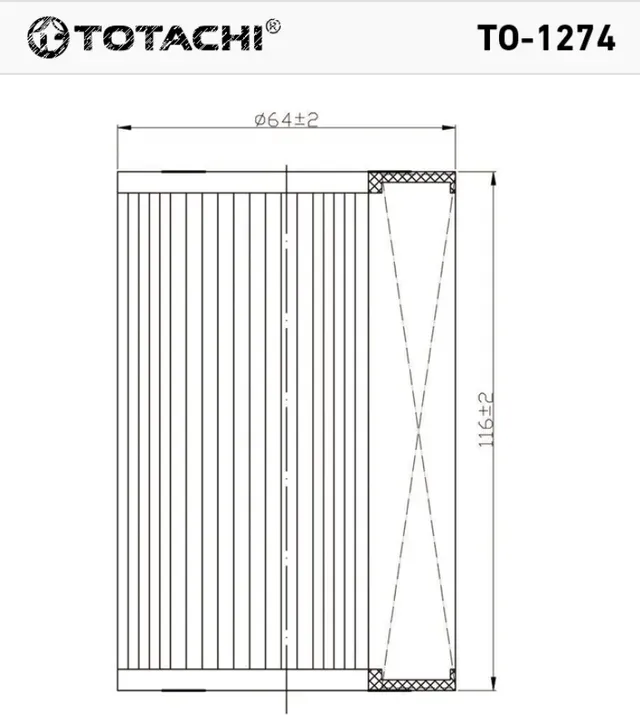 Масляный фильтр TOTACHI TO-1274 A 112 184 00 25 HU 718/1 k Totachi. Артикул TO1274