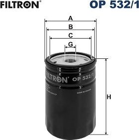 Масляный фильтр Filtron. Артикул OP 532/1