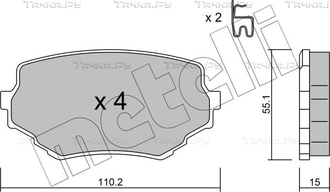 Тормозные колодки Metelli. Артикул 22-0249-0