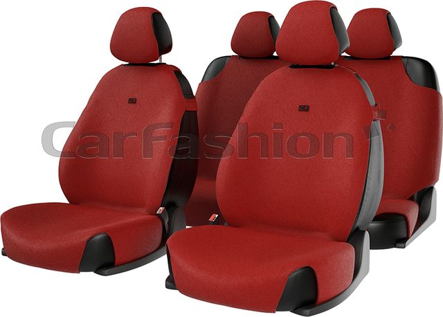 Накидки универсальные CarFashion Forum для авто, цвет Красный/LOGO черный. Артикул 22027