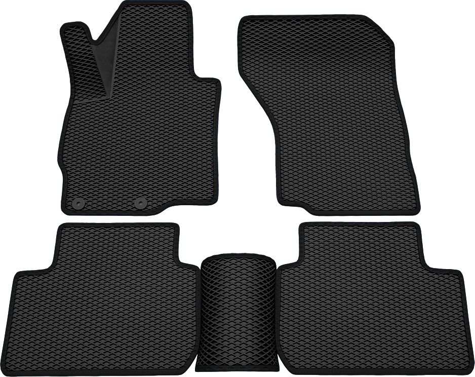 Коврики Rezkon 3D EVA ромб резиновые для салона Mitsubishi Outlander III 2012-2026 Черный кант. Артикул 9224015101