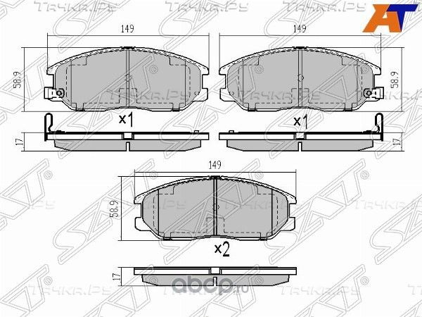 Колодки тормозные FR SSANGYONG ACTYON 05-11, KYRON (SAT). Артикул ST48130090A2