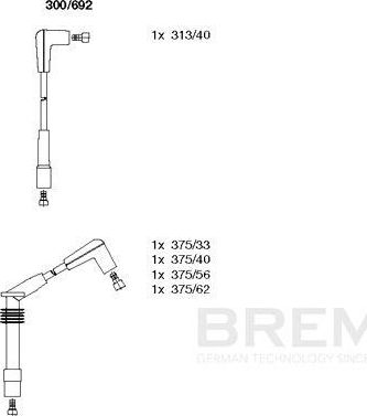 Высоковольтные провода (провода зажигания) (комплект) Bremi. Артикул 300/692