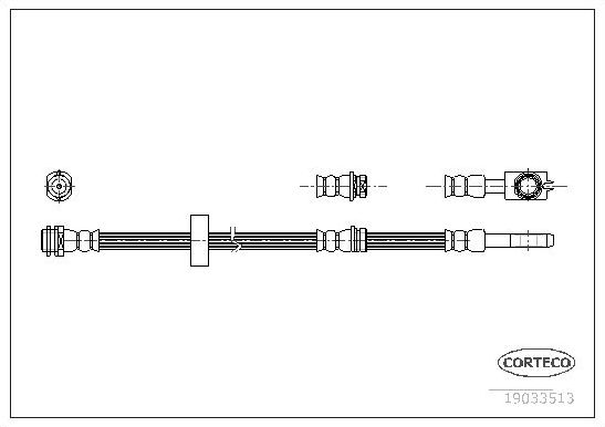Тормозной шланг Corteco передний для Audi A2 2000-2005. Артикул 19033513