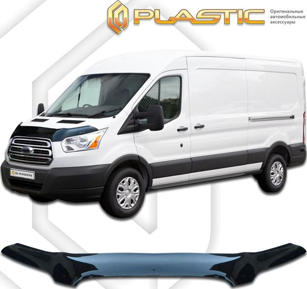 Дефлектор СА Пластик для капота exclusive (Classic черный) Ford Transit 2015-2026. Артикул 2010060111491