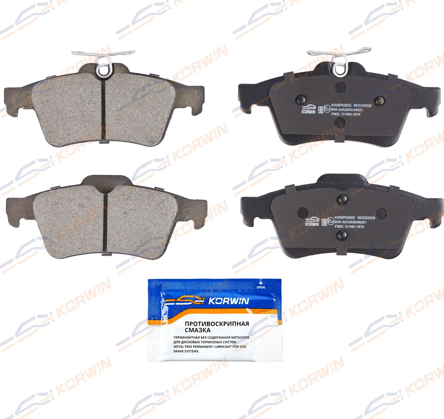 Колодки тормозные зад. ECOLine. Ford Focus II 04-/Mazda 3 (BK/BL) 03-/Volvo (Korwin) Korwin. Артикул KWBP0280E