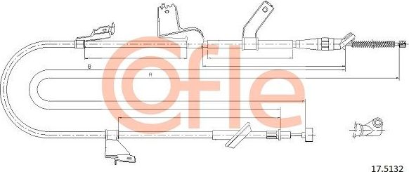 Трос ручника (тросик ручного тормоза) Cofle. Артикул 92.17.5132