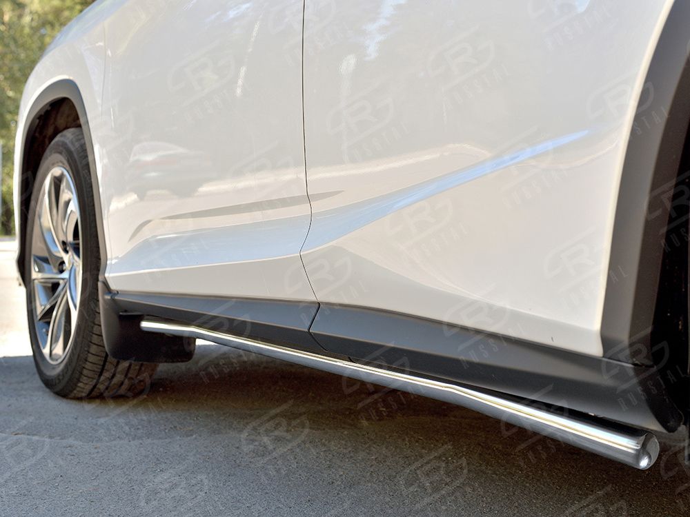 Защита порогов RusStal труба d42 секция (вариант 3) для Lexus RX 350L (кроме F-Sport) 2018-2026. Артикул LRX3T-0032193