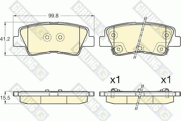 Тормозные колодки Girling задние для Kia Ceed II 2012-2018. Артикул 6135375