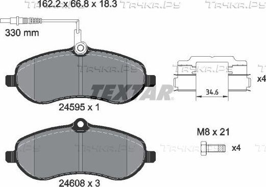 Тормозные колодки Textar Q+ передние для Toyota ProAce I 2013-2016. Артикул 2459501