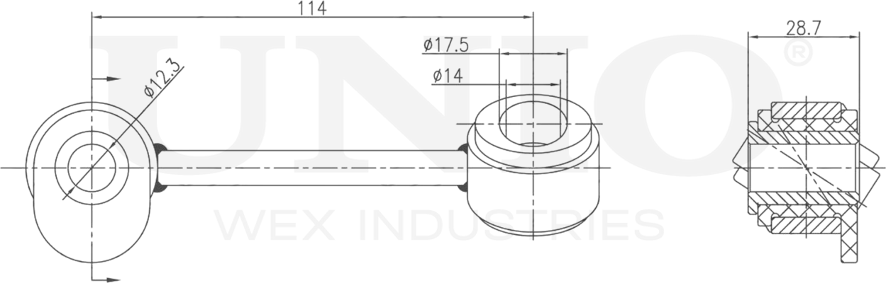 Тяга/стойка стабилизатора (Unio). Артикул SSP-50207