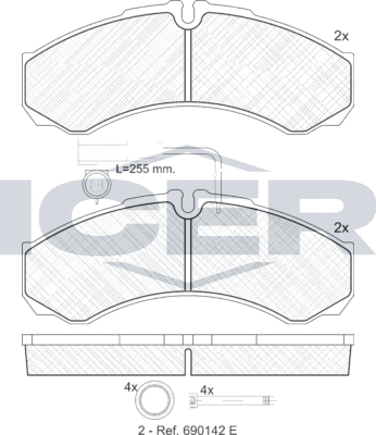 Тормозные колодки Icer. Артикул 141848