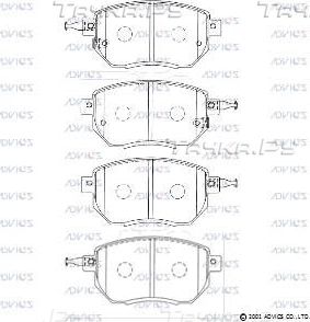 Тормозные колодки Advics передние для Infiniti M IV 2011-2013. Артикул SN928P