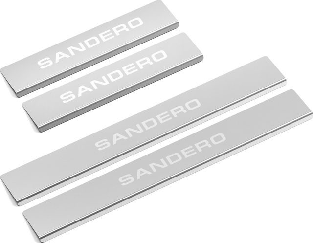 Накладки на пороги AutoMax для Renault Sandero Stepway II 2014-2018 2018-2026. Артикул AMRESAN01