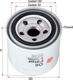 Масляный фильтр Sakura. Артикул C-10026