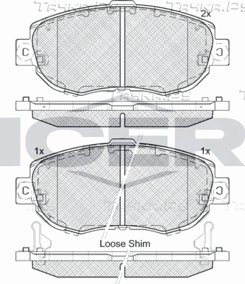 Тормозные колодки Icer передние для Toyota Aristo II 1997-2004. Артикул 182203