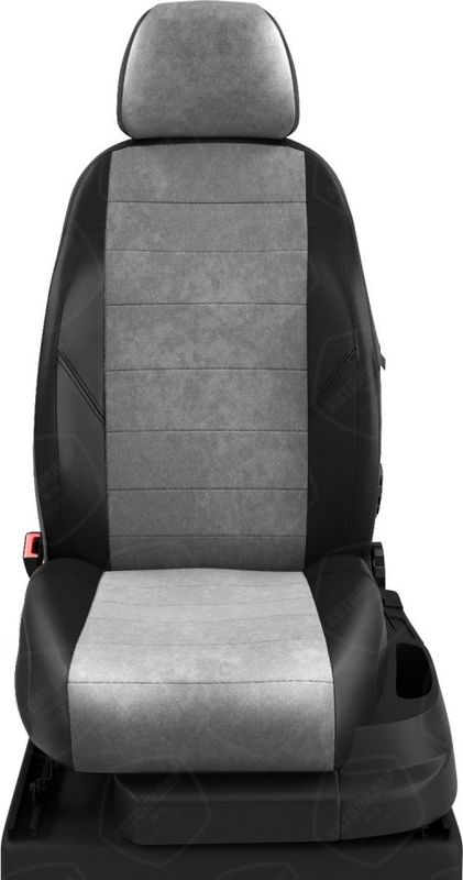 Чехлы Автолидер на сидения для Nissan X-Trail T31 2007-2014, цвет Черный/Светло-серый. Артикул NI19-0902-EC12