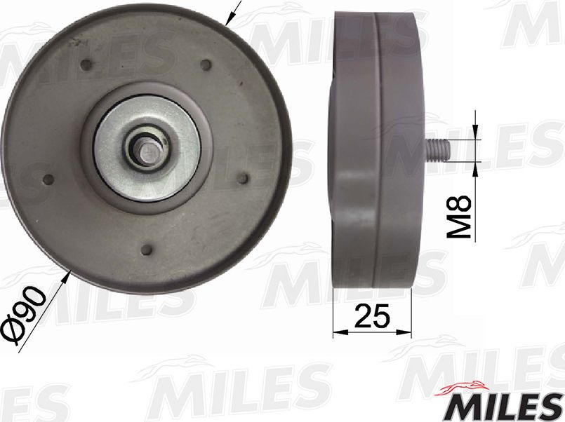 Направляющий (ведущий) ролик приводного поликлинового ремня Miles. Артикул AG03118