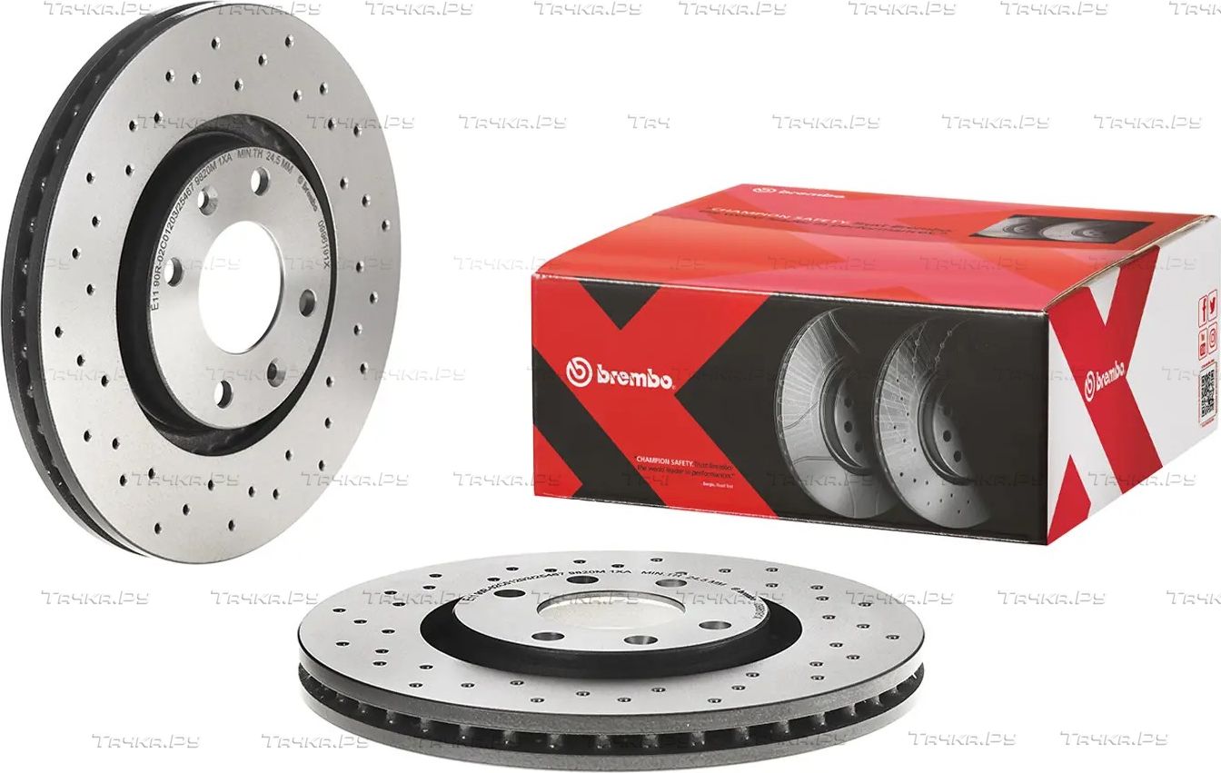 Тормозной диск Brembo XTRA передний для Opel Corsa F 2019-2026. Артикул 09.9619.1X