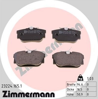 Тормозные колодки Zimmermann. Артикул 23224.165.1