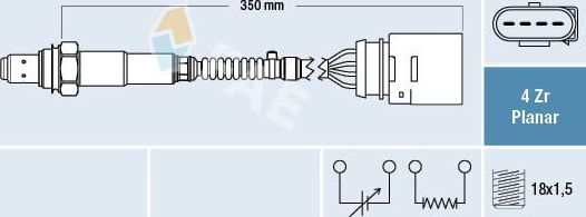 Лямбда-зонд (кислородный датчик) FAE. Артикул 77201