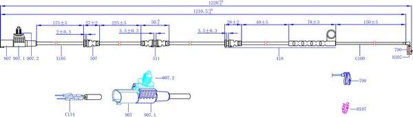 Датчик износа тормозных колодок  Sangsin Hi-Q. Артикул SWS1706