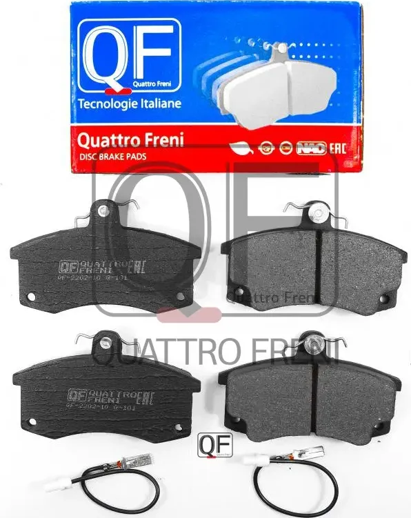 Колодки тормозные дисковые передние к-т с элекр. датчиком износа LADA 2110-2115  Гранта (Quattro Freni). Артикул qf22021317